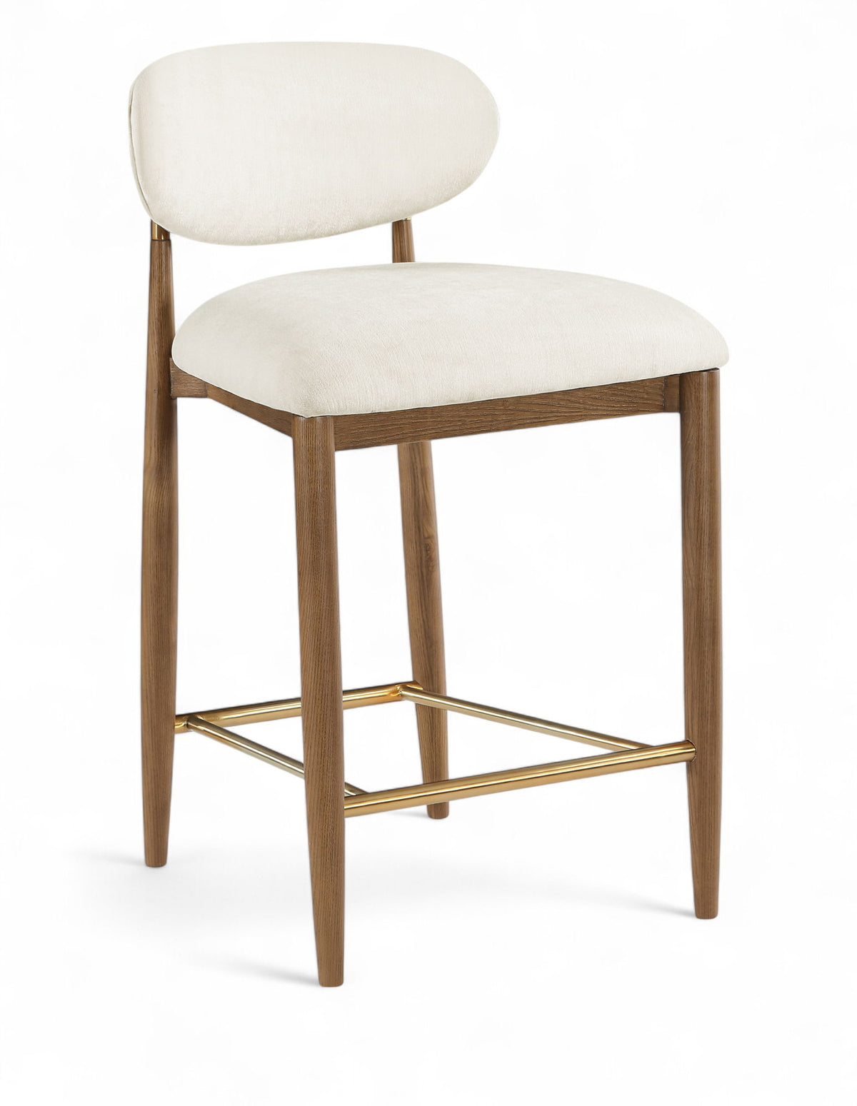 Riccio - Fabric Stool - Walnut Frame