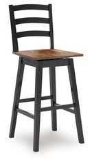 Wildenauer - Tall Swivel Barstool (Set of 2) - Brown / Black