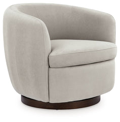 Annbury - Swivel Accent Chair - Light Beige