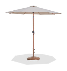 Fiji - Aluminum Patio Umbrella With Round Teak Base