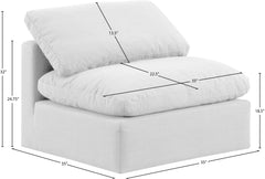 Indulge - Linen Armless Chair - White