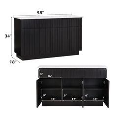 Jaramillo - Server - Engineering Marble Top & Black