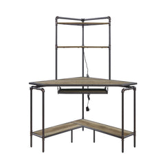Deliz - Computer Desk With USB - Sand Gray