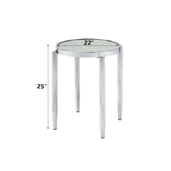 Abbe - End Table - Glass & Chrome