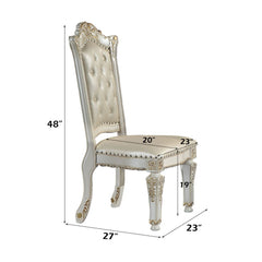 Vendome - Synthetic Leather Side Chair (Set of 2) - Antique Pearl