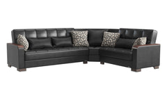 Ottomanson Armada X - Upholstered Convertible Wood Trimmed Sectional With Storage