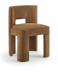 Zuno - Velvet Performance Fabric Upholstered Dining Chair (Set of 2) - Saddle