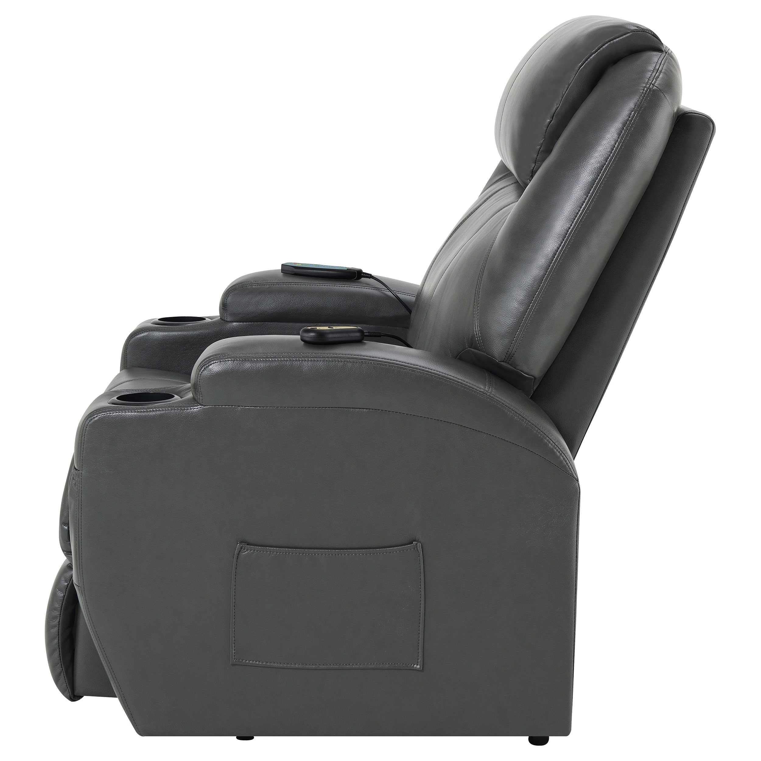 Sanger Upholstered Power Lift Massage Recliner Charcoal Grey - MyWaynesHome #