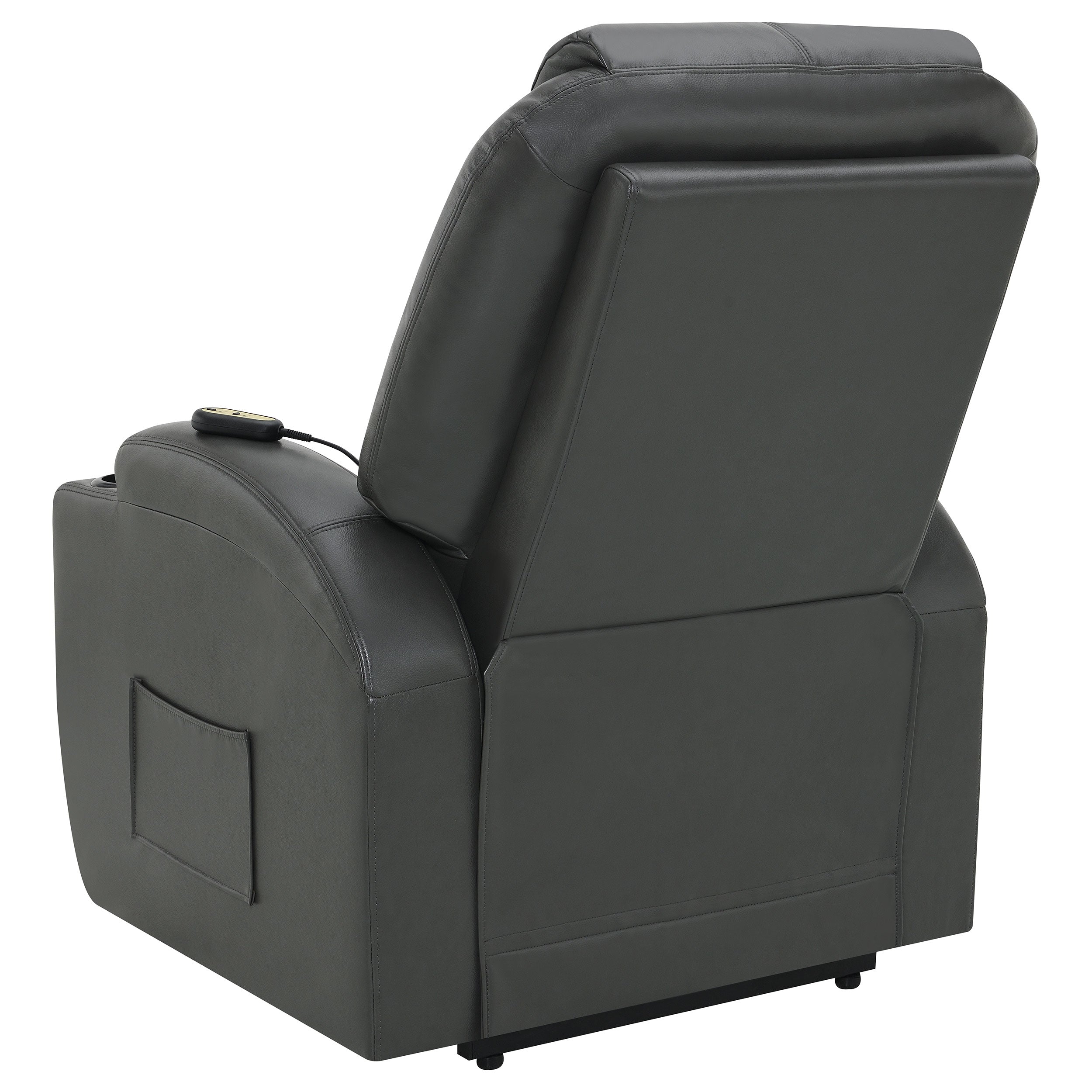 Sanger Upholstered Power Lift Massage Recliner Charcoal Grey - MyWaynesHome #