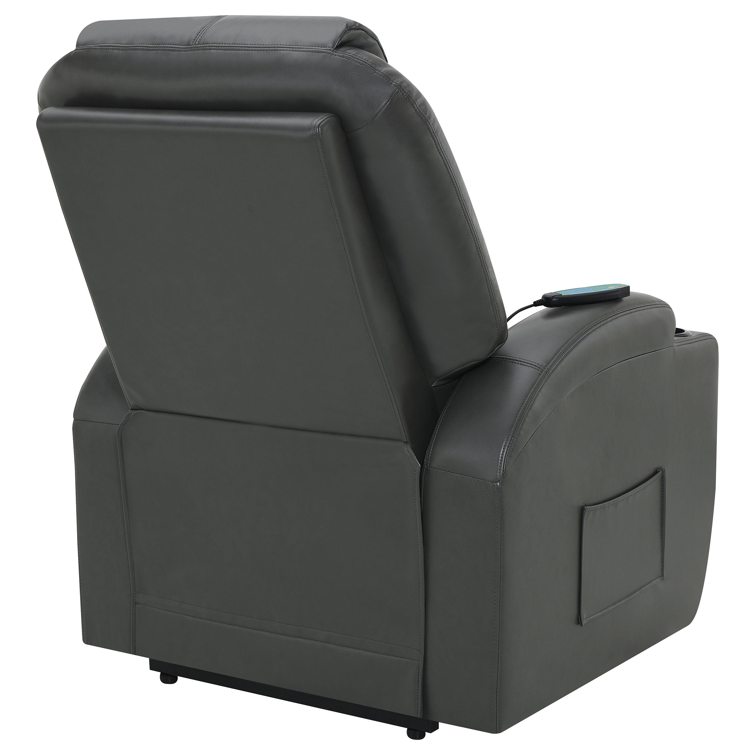 Sanger Upholstered Power Lift Massage Recliner Charcoal Grey - MyWaynesHome #