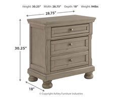 Lettner - Two Drawer Night Stand - Light Gray