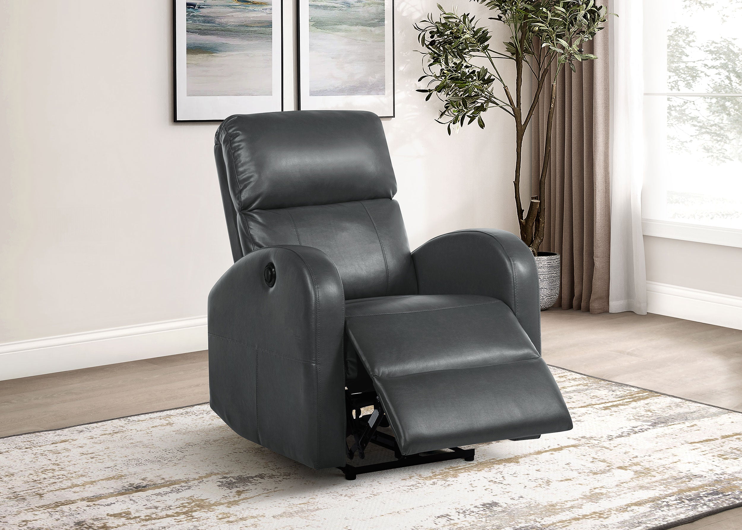 Grant Upholstered Power Recliner Chair Grey - MyWaynesHome #