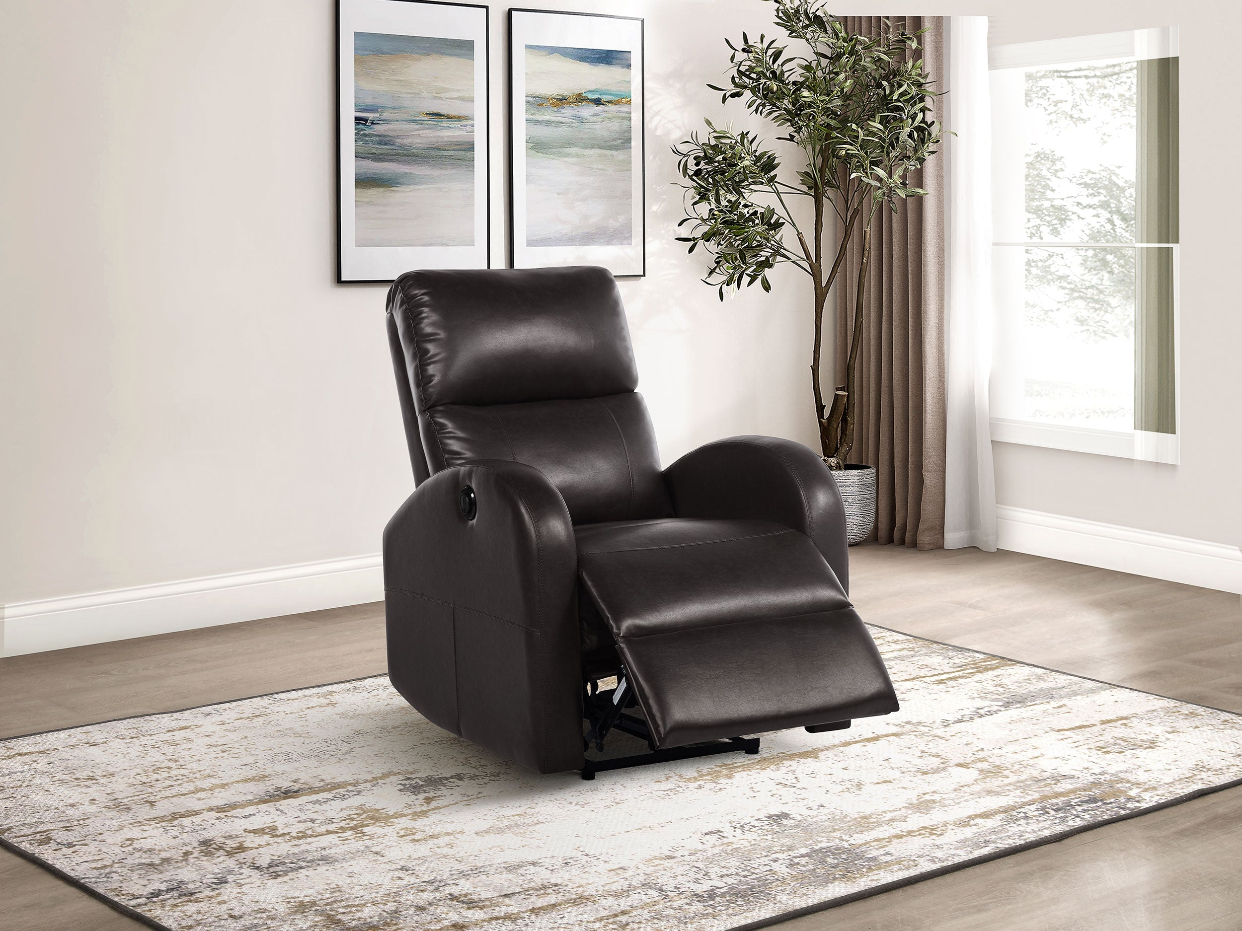 Grant Upholstered Power Recliner Chair Brown - MyWaynesHome #