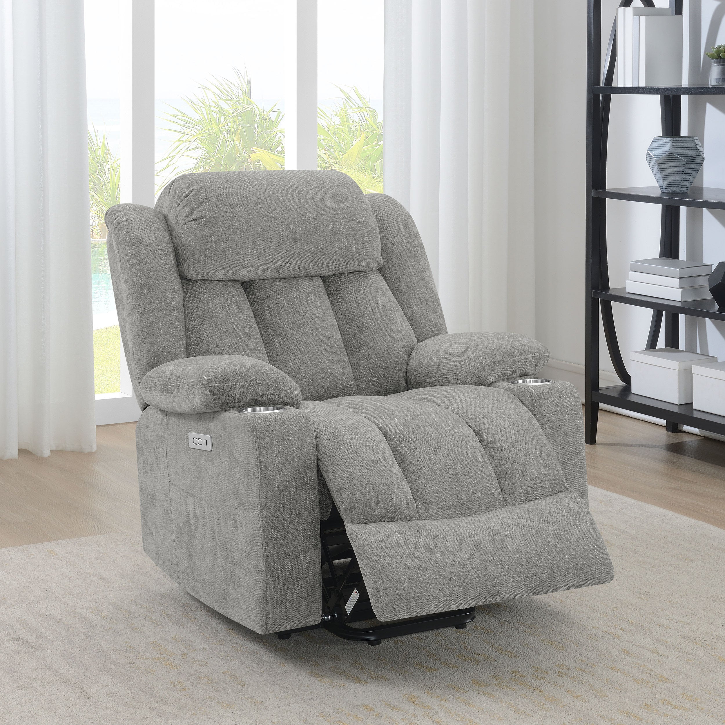 Houston Upholstered Power Lift Recliner Grey - MyWaynesHome #