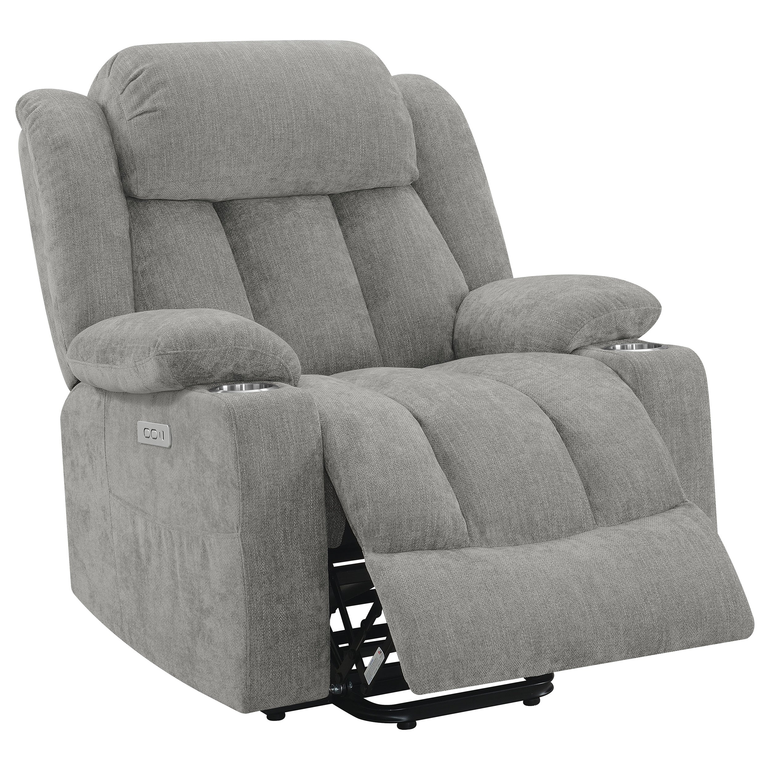 Houston Upholstered Power Lift Recliner Grey - MyWaynesHome #