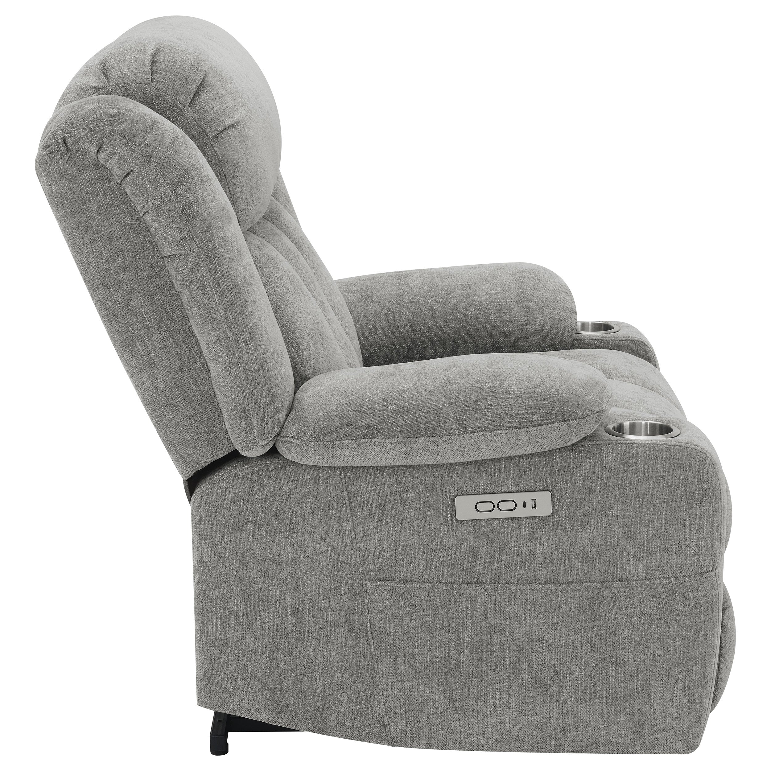 Houston Upholstered Power Lift Recliner Grey - MyWaynesHome #