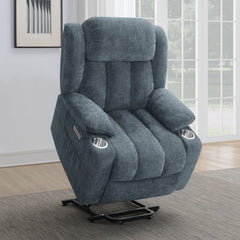 Houston Upholstered Power Lift Recliner Slate Blue - MyWaynesHome #