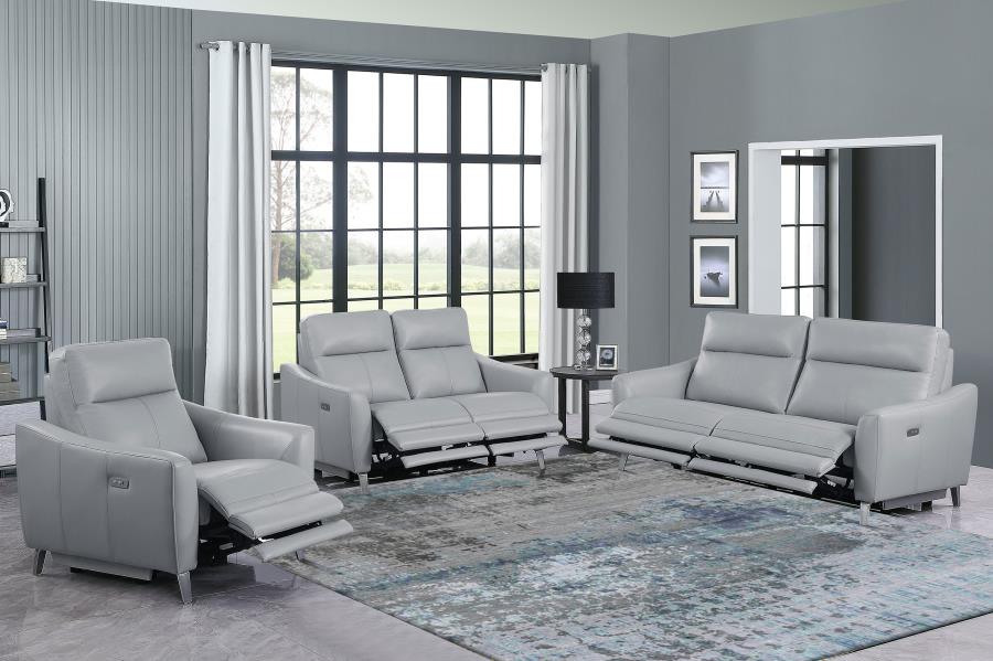 Derek Grey 3 Pc Power Sofa Set - MyWaynesHome #