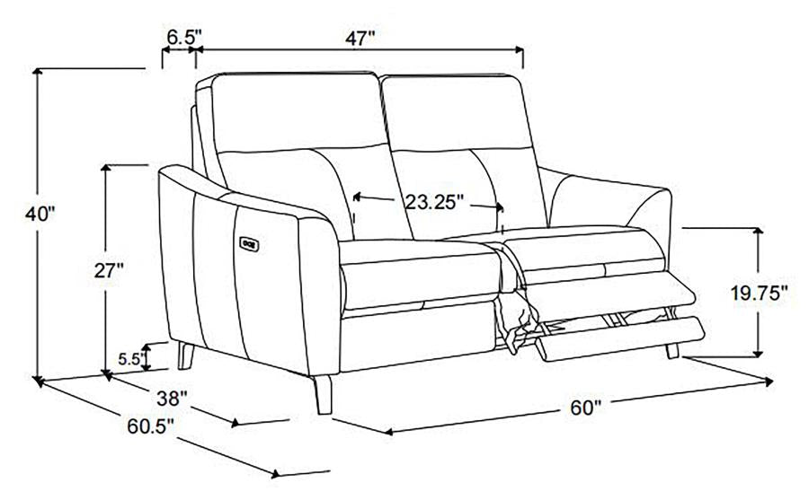 Derek Grey Power Loveseat - MyWaynesHome #