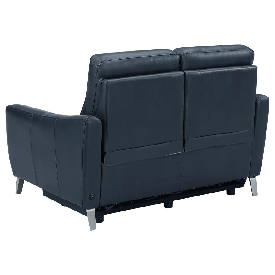 Derek Blue Power Loveseat - MyWaynesHome #