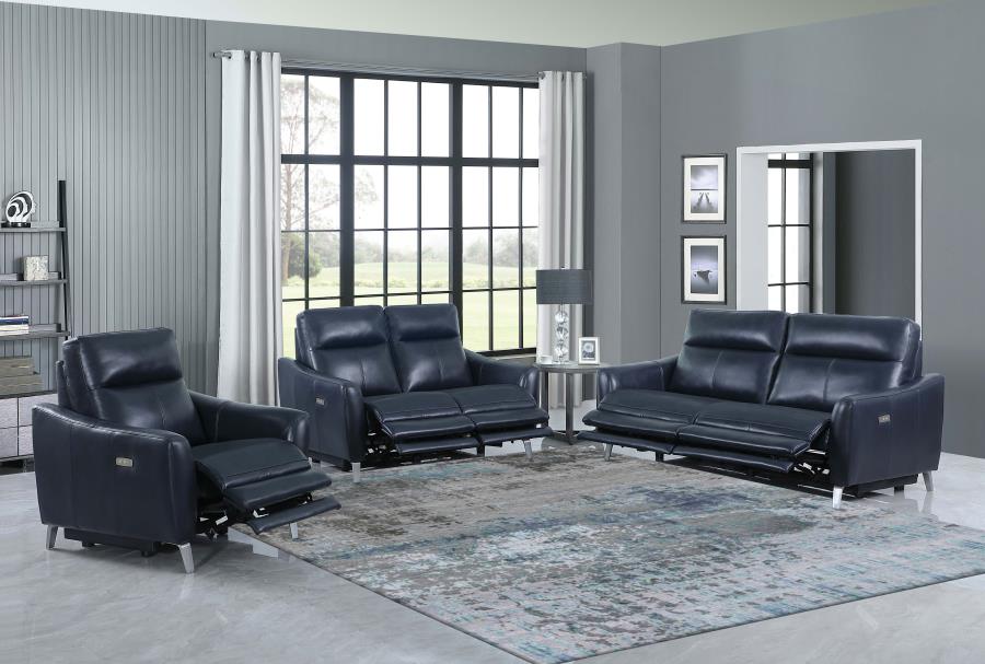 Derek Blue Power Loveseat - MyWaynesHome #