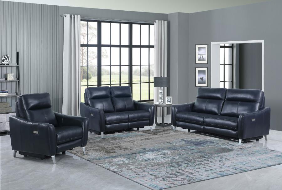 Derek Blue Power Loveseat - MyWaynesHome #
