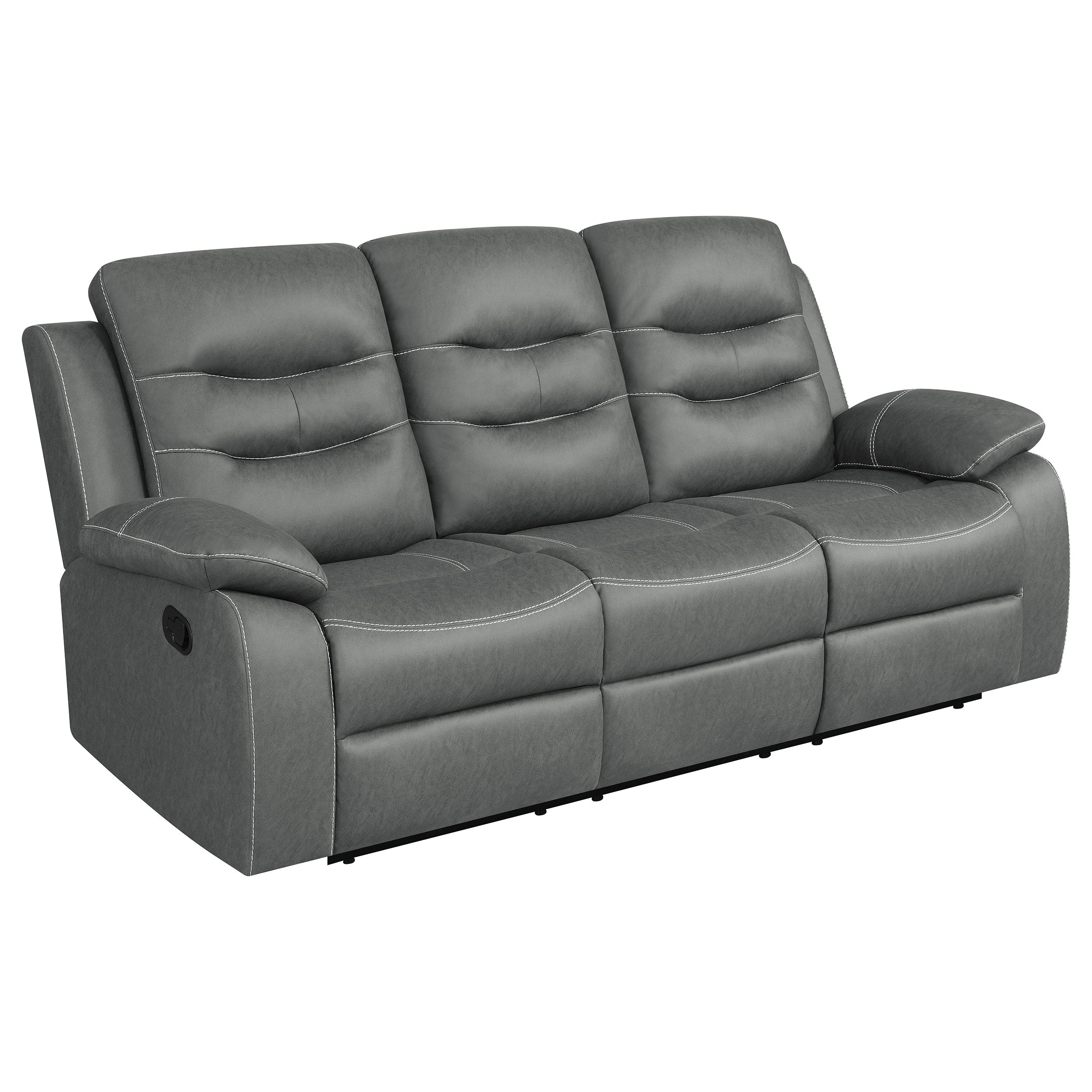 Nova 2-piece Upholstered Padded Arm Sofa Set Dark Grey - MyWaynesHome #