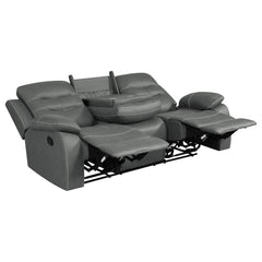 Nova 2-piece Upholstered Padded Arm Sofa Set Dark Grey - MyWaynesHome #