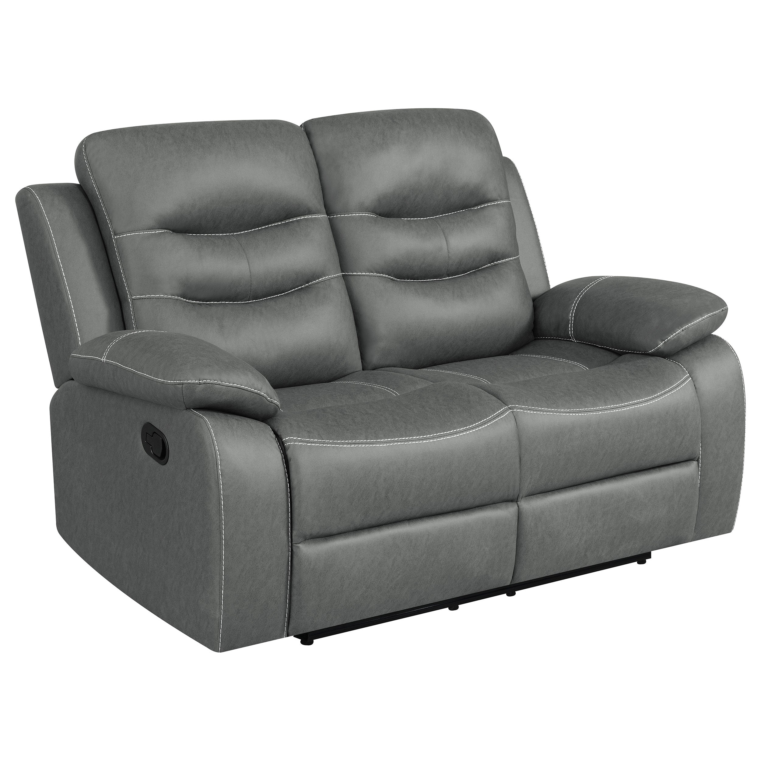 Nova 2-piece Upholstered Padded Arm Sofa Set Dark Grey - MyWaynesHome #