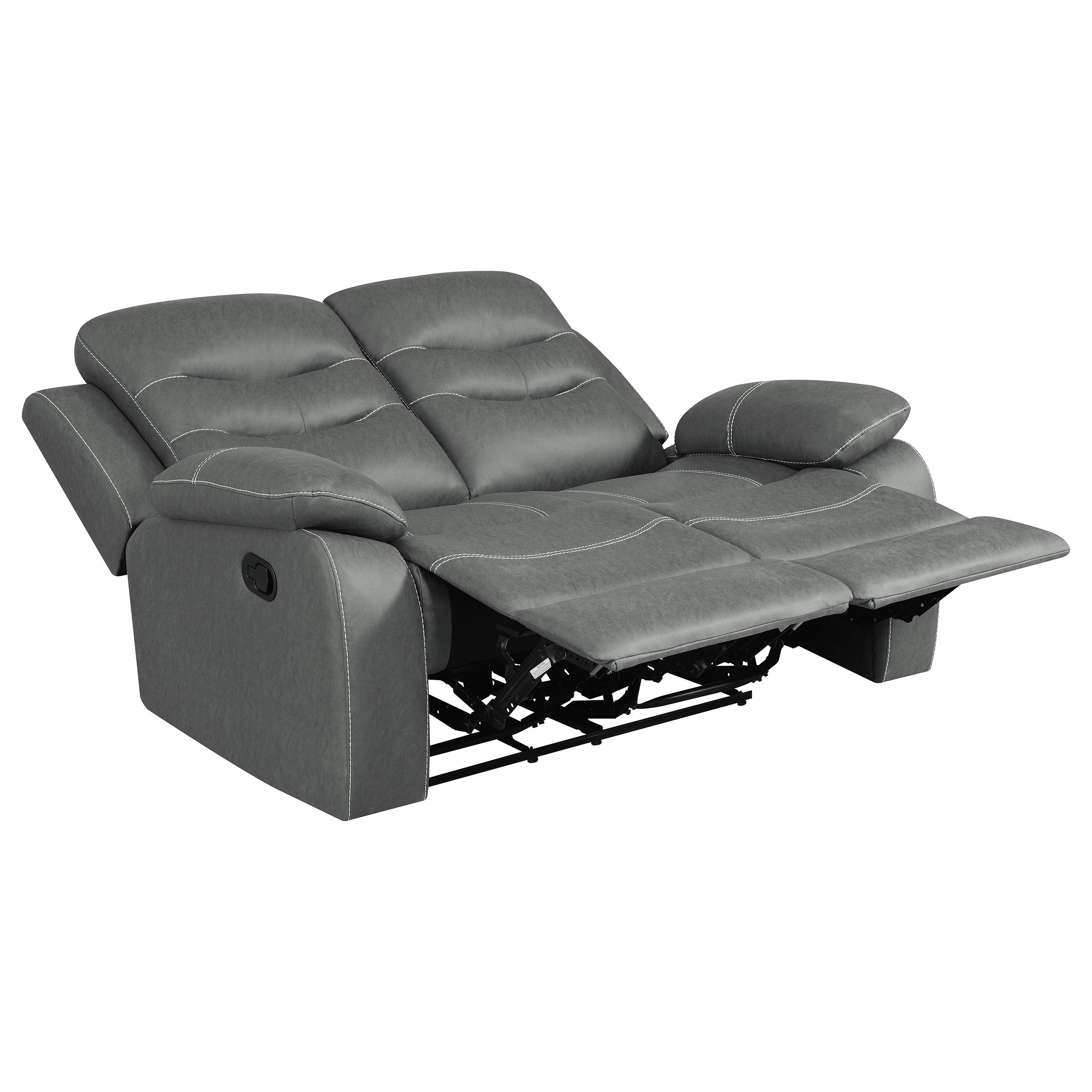 Nova 2-piece Upholstered Padded Arm Sofa Set Dark Grey - MyWaynesHome #