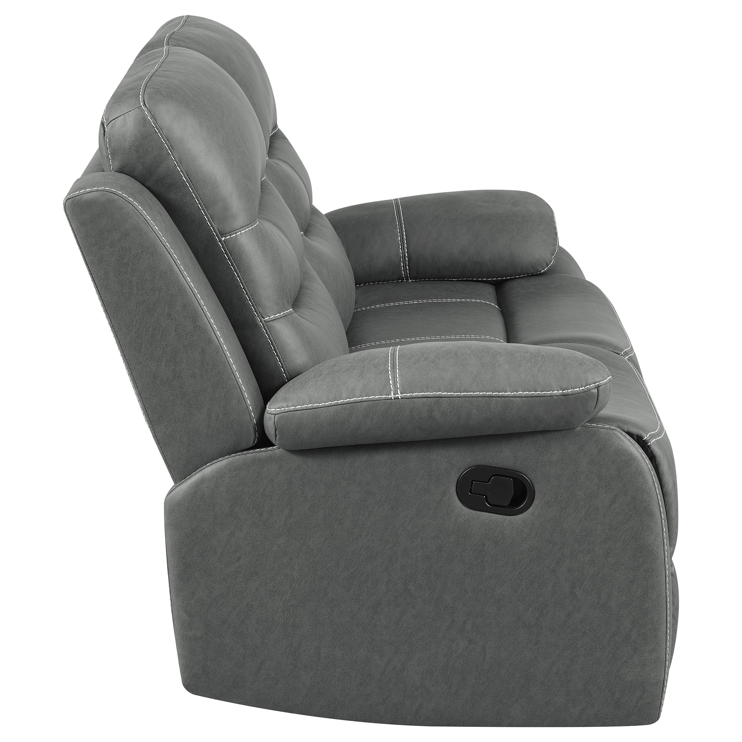 Nova 2-piece Upholstered Padded Arm Sofa Set Dark Grey - MyWaynesHome #
