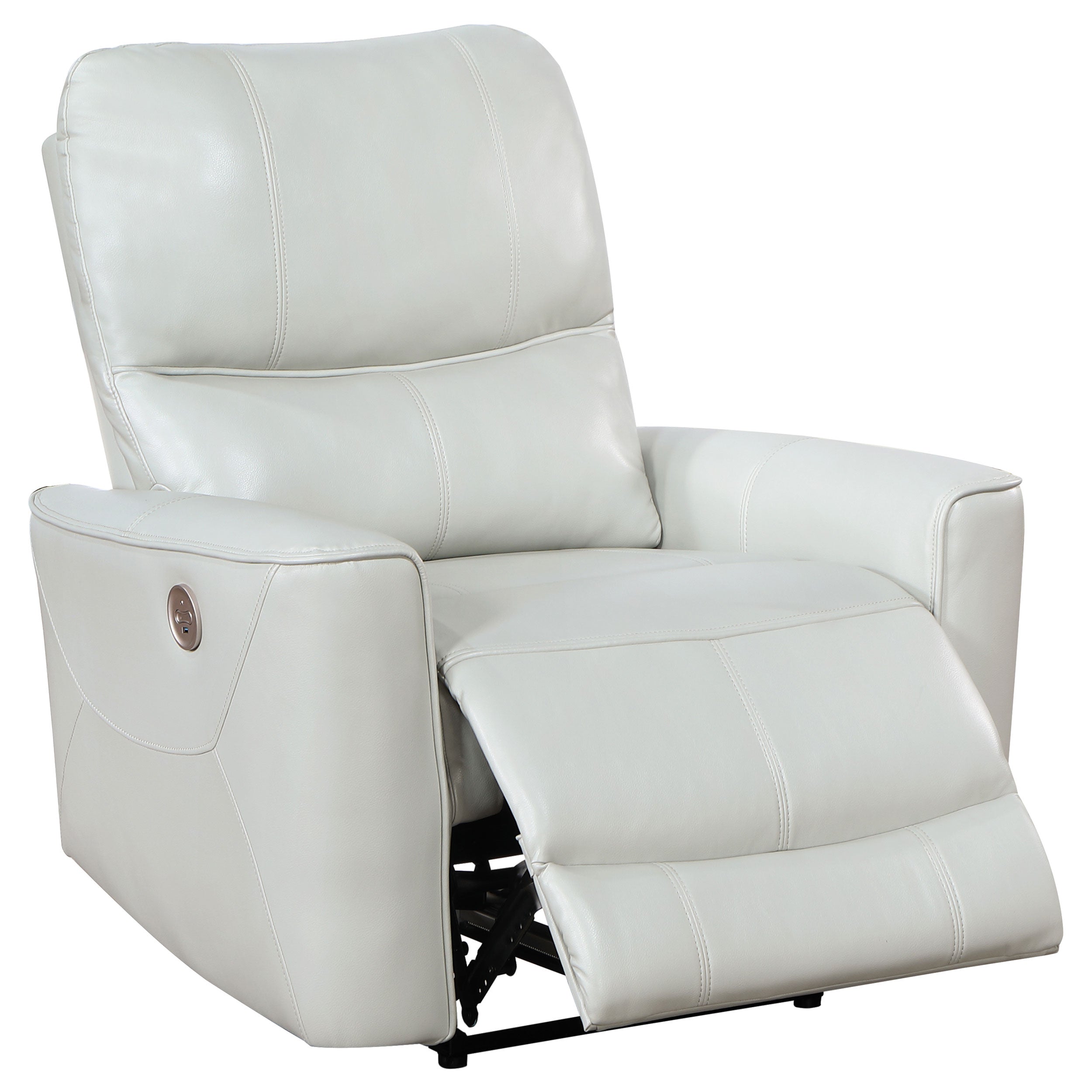 Greenfield Upholstered Power Recliner Chair Ivory - MyWaynesHome #