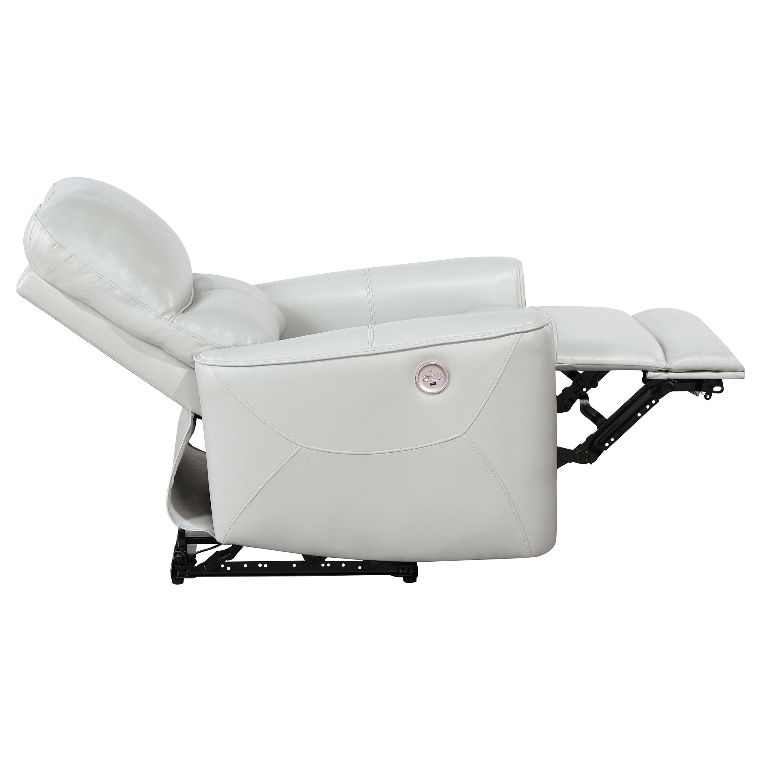 Greenfield Upholstered Power Recliner Chair Ivory - MyWaynesHome #
