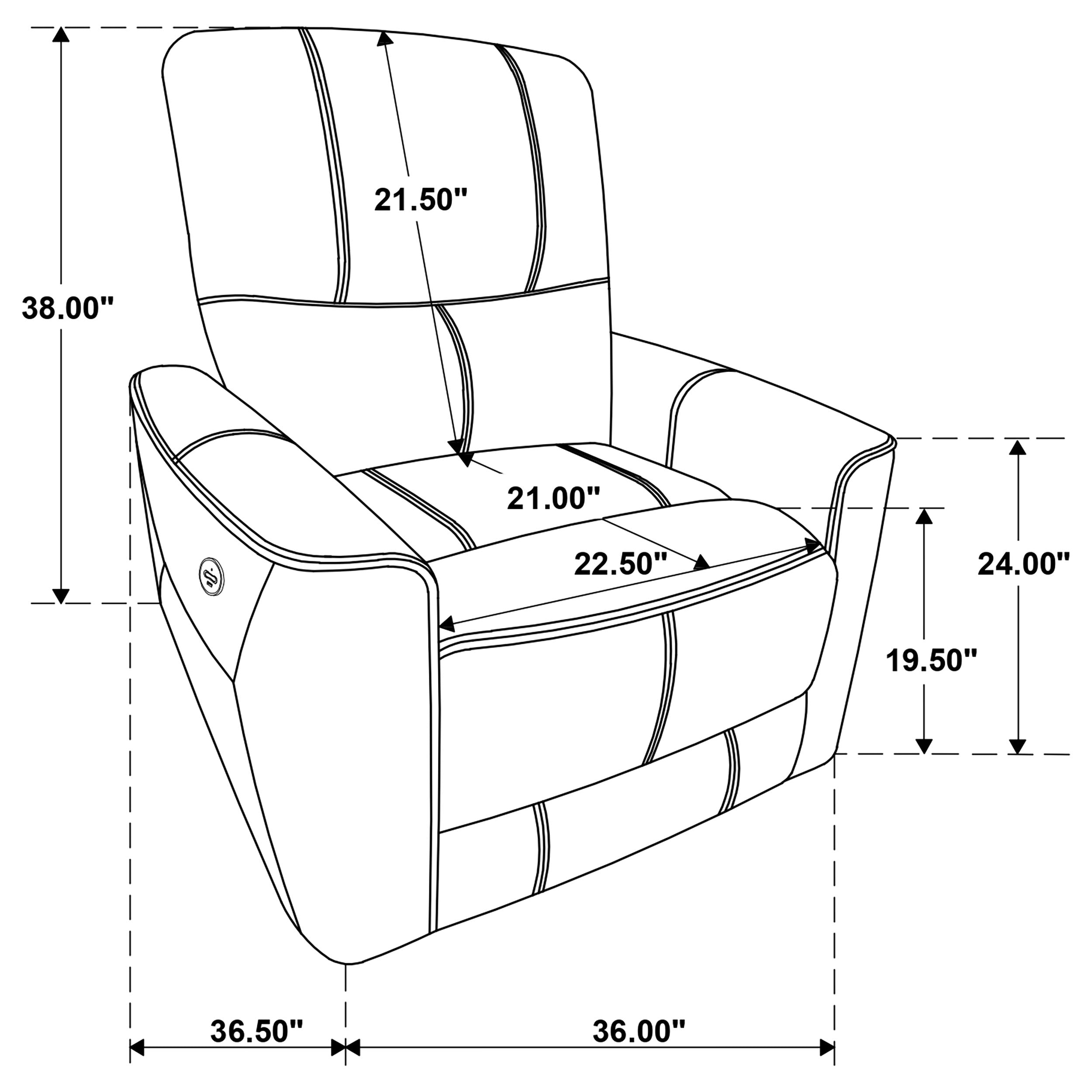 Greenfield Upholstered Power Recliner Chair Saddle Brown - MyWaynesHome #