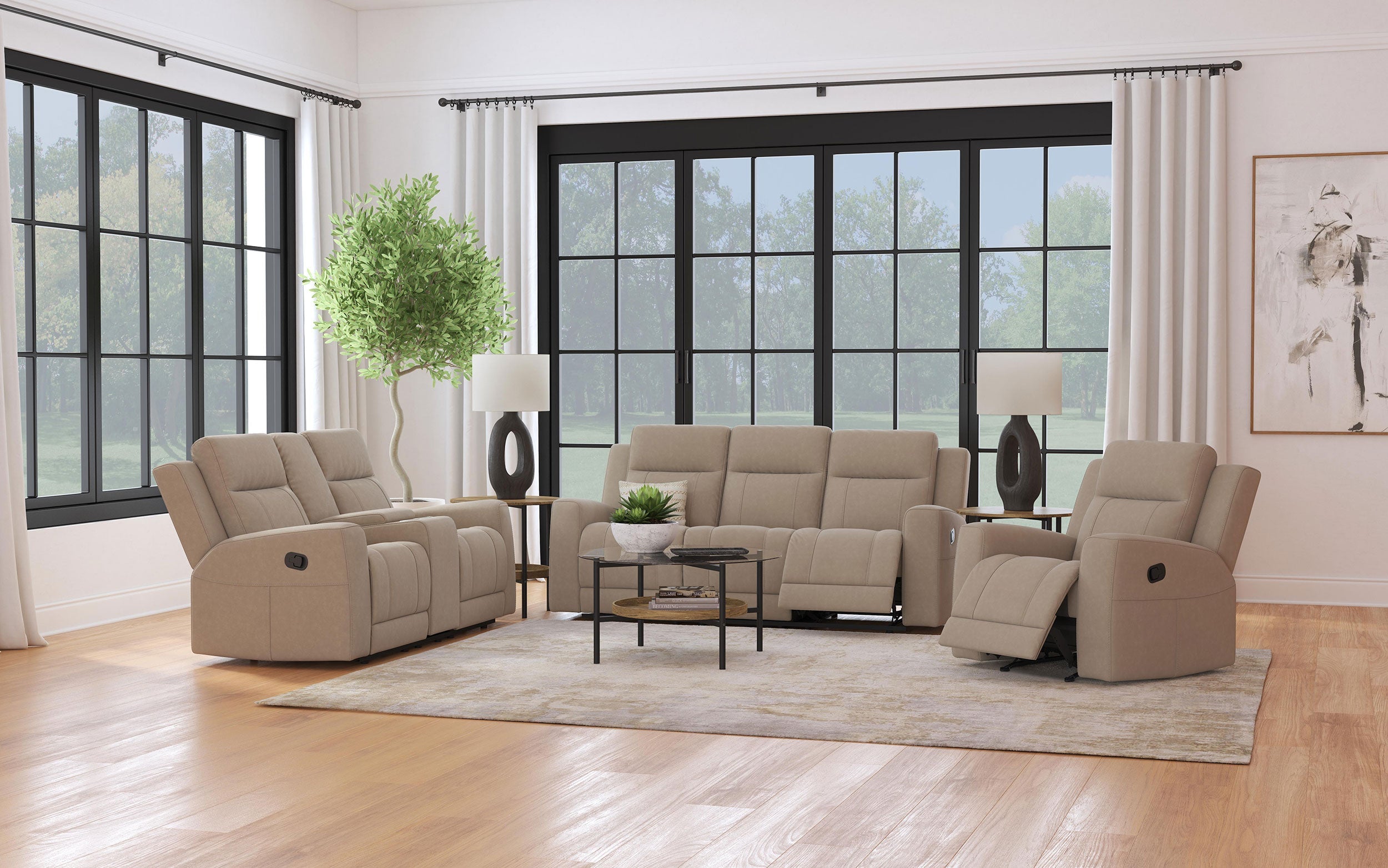 Brentwood Upholstered Recliner Chair Taupe - MyWaynesHome #