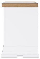 Ashbryn - Three Drawer Night Stand - White / Natural