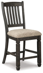 Tyler Creek - Upholstered Barstool (Set of 2) - Black / Grayish Brown