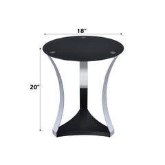 Geiger - End Table - Black Glass & Chrome