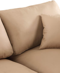 Comfy - 7 Piece Faux Leather Modular Corner Sectional - Tan
