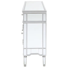 Duchess - 5-Drawer Mirrored Storage Accent Cabinet - Silver