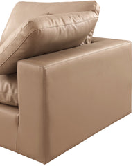 Comfy - 6 Piece Faux Leather Modular Armless Sectional - Tan