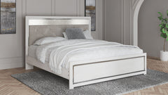 Altyra - King Panel Bed With Upholstered Headboard - White