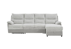 U3822 - Sectional With Pull Out Bed And USB - Light Gray