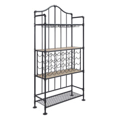 Edina - Wine Rack - Oak & Sandy Black