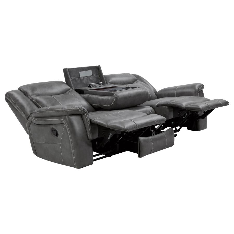 Conrad Grey Motion Sofa W/ Pop Up Outlet - MyWaynesHome #