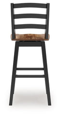 Wildenauer - Tall Swivel Barstool (Set of 2) - Brown / Black