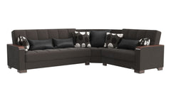 Ottomanson Armada X - Upholstered Convertible Wood Trimmed Sectional With Storage