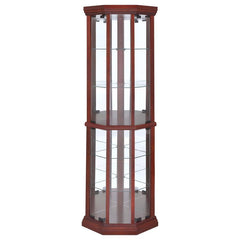 Appledale - 6-Shelf Corner Curio Display Cabinet - Medium Brown