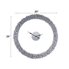 Kachina - 39" Wall Clock - Mirrored & Faux Gems