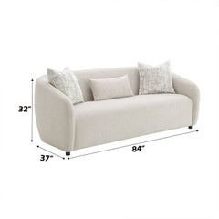 Etienne - Sofa With 3 Pillows - Beige Linen